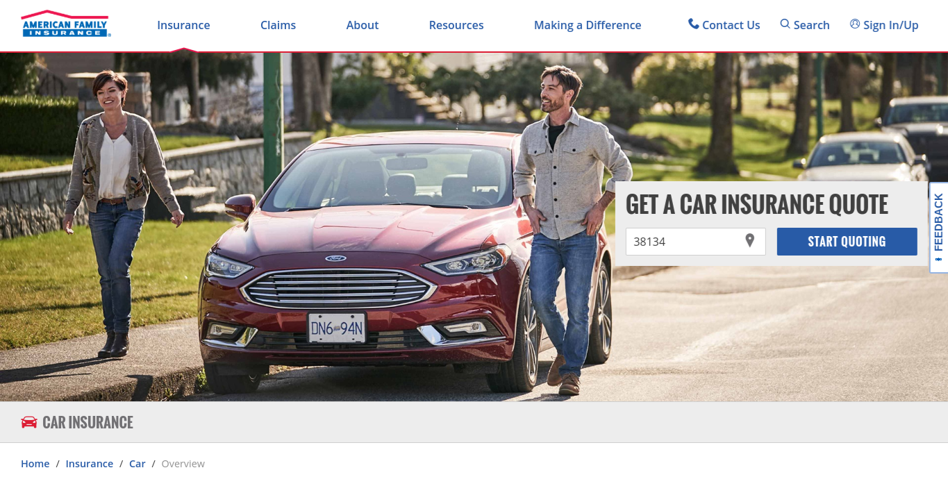 American Family Car Insurance Page