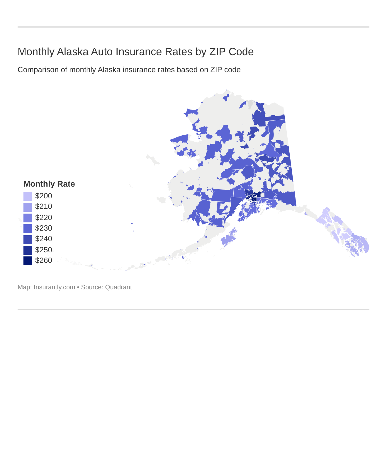 Monthly Alaska Auto Insurance Rates by ZIP Code Monthly Alaska Auto Insurance Rates by ZIP Code