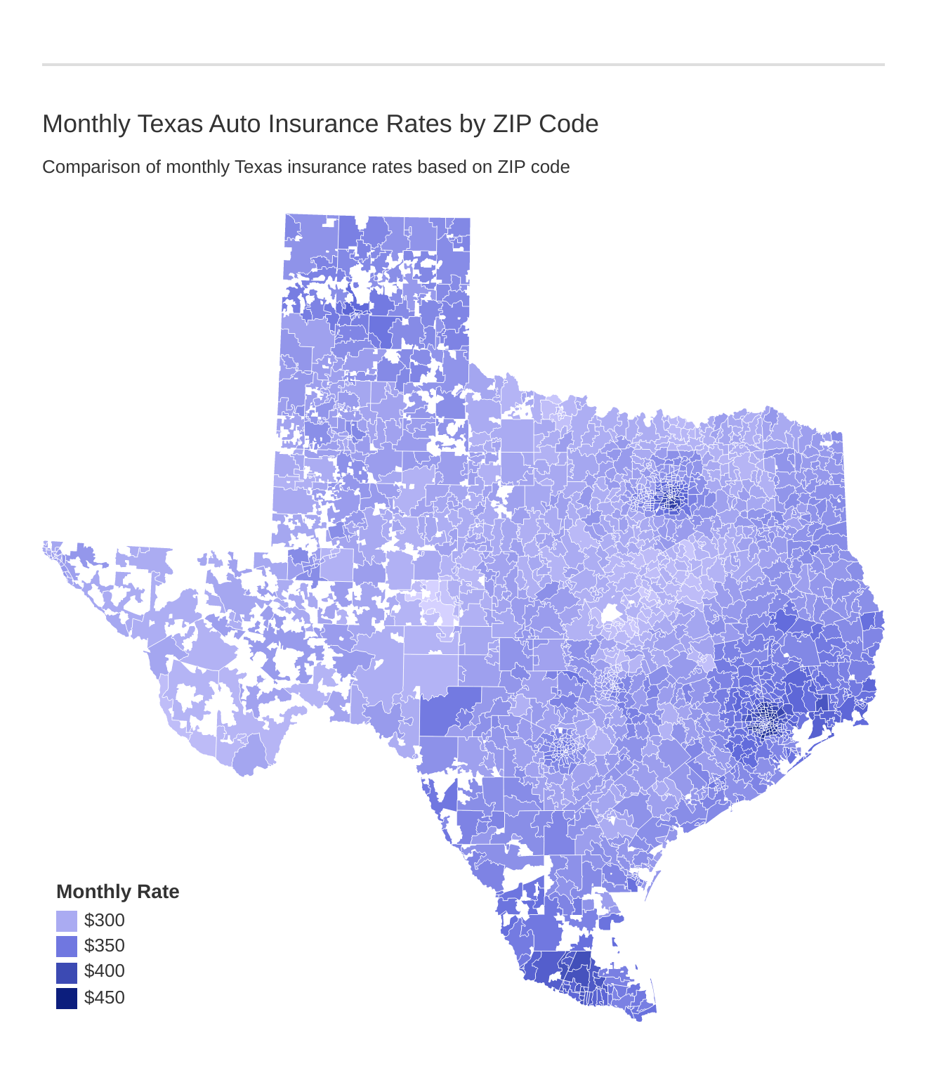 Monthly Texas Auto Insurance Rates by ZIP Code Monthly Texas Auto Insurance Rates by ZIP Code